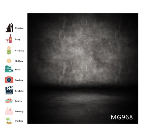 Retro Grey Dark Room Vinyl Studio Backdrop Background Photo Photography - Picture 3 of 19