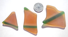 Sea Glass, Amber with a Green Stripe
