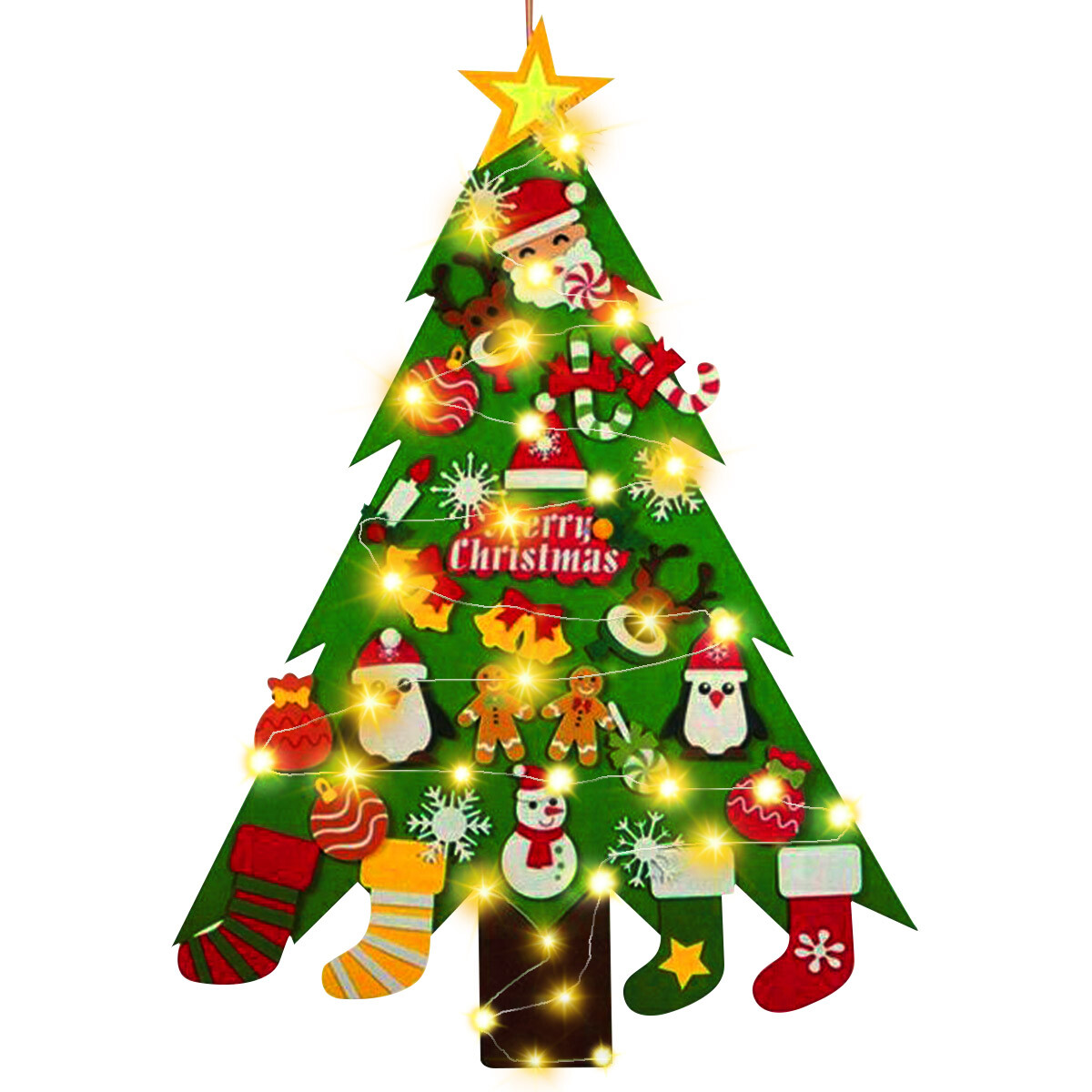 Felt Christmas Tree With Ornaments Kids Xmas Gift Door Wall Hanging