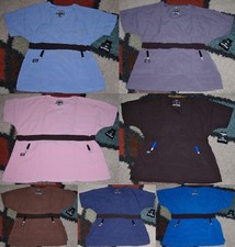 Dickies Black Label Soft Mock Wrap Scrub Top W/ Ribbon Tie  Pockets Size M