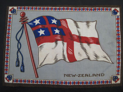 tobacco flannel flags ANTIQUE TOBACCO FELT FLANNEL LARGE NEW ZEALAND FLAG 1900'S 7 1/2