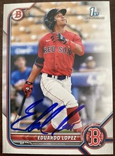 Eduardo Lopez Auto Signed 2022 Bowman Prospects Boston Red Sox #BP-134 In Person