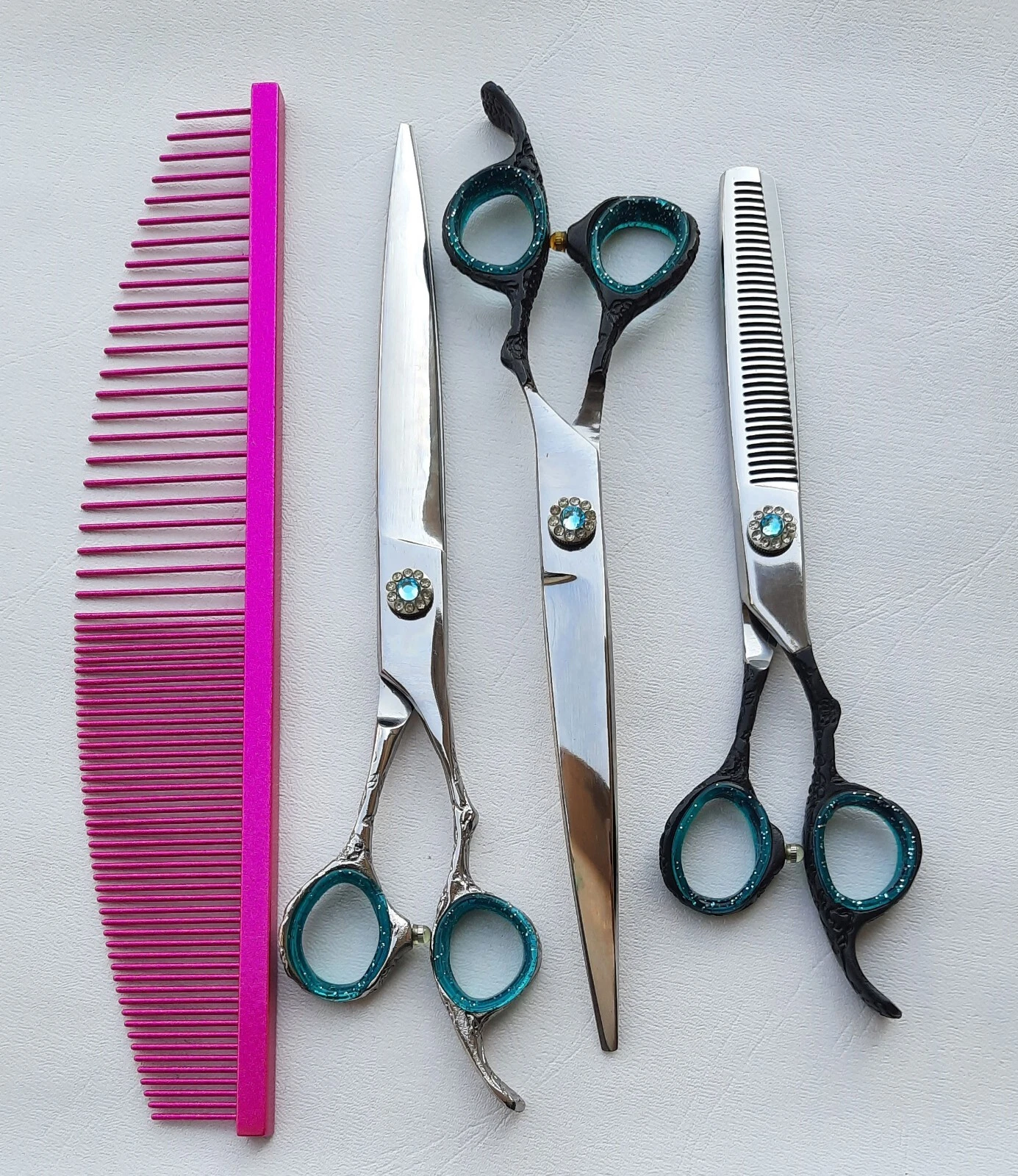 Dog Grooming Scissors set - Straight, Curved and Thinning