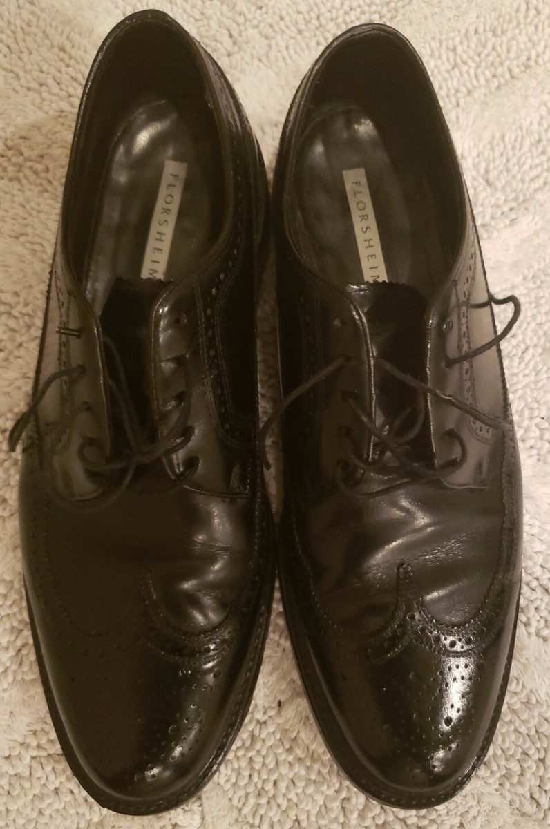 The Florsheim Shoe Men\'s Black Leather Lace-up Wingtip Oxford Dress Shoe Sz.12 Florsheim Imperial Wingtip 5 Nail V-Cleat Men main image 2