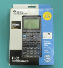 Texas Instruments TI-82 Graphing Calculator with Guidebook and Cable, in box