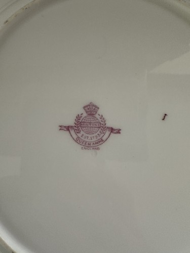 Mintons Queen Anne Floral Dinner Plate. Flowers Blue Rim - Picture 3 of 3