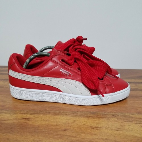 puma basket red leather
