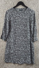 Broadway & Broome By Madewell Dress Gray/Black Leopard Print Shift Dress Size S