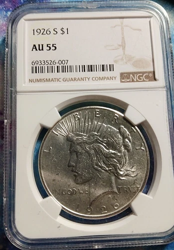 1926-S Peace Dollar NGC AU55 Nice White CHRC