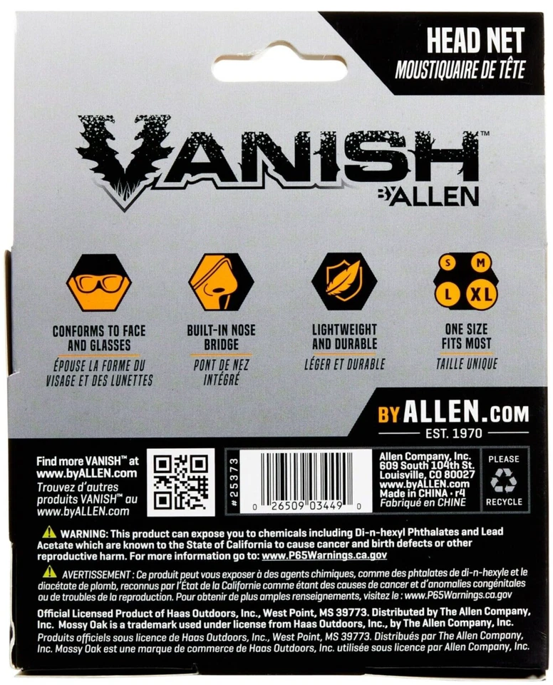 Camouflage Hunting Mesh Headnet Allen®VANISH™25373 Mossy Oak Break-Up Country - Image 3 of 4