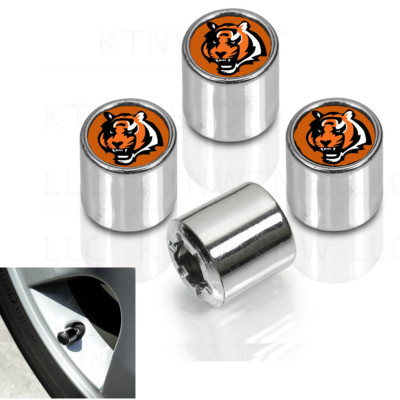 New NFL Cincinnati Bengals Car Truck Plastic Chrome Finish Tire Valve Stem Caps