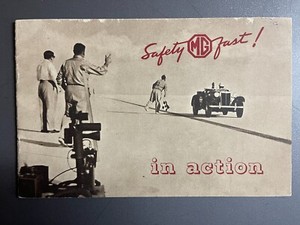 1952 MG TC "Safety First in Action" Advertising Sales Brochure - RARE Awesome VG