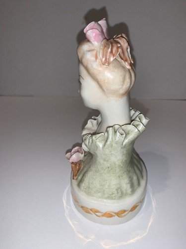 Figura antigua CORDEY # 5001 mujer de 6" con 2 flores rosadas en el cabello - Imagen 8 de 11