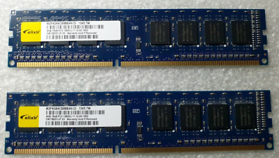 ELIXIR DDR3 8GB 2x4GB RAM Memory PC3-12800U 1600Mhz Desktop Pc