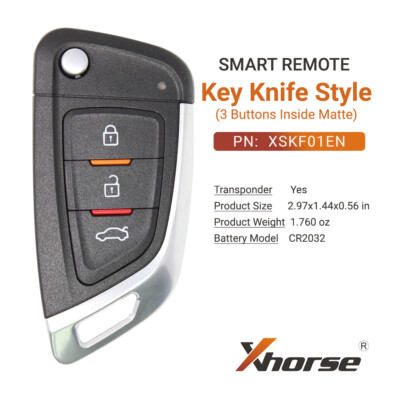 Xhorse Smart Proximity Remote Key Knife Style Matte 3 Buttons XSKF01EN
