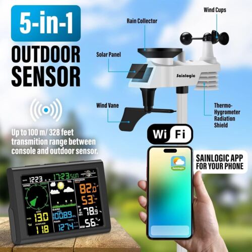 Outdoor Weather Station with WiFi Connection & LCD Display for All Conditions - Picture 4 of 9