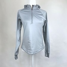 Nike Dri Fit Women's Sz M 1/2 Zip Gray Hoodie Running Jacket Reflective Accents