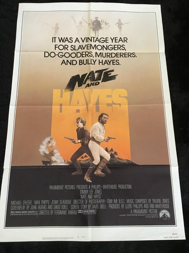 NATE AND HAYES Orig. 1983 Folded OS Movie Poster TOMMY LEE JONES SWASHBUCK