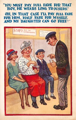 TICKET OFFICE BAHNHOF TARIF - COMIC FRECHER HUMOR - POSTKARTE