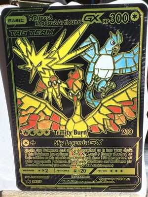 Moltres & Zapdos & Articuno Tag Team GX Black 💥Fan Art NM | eBay