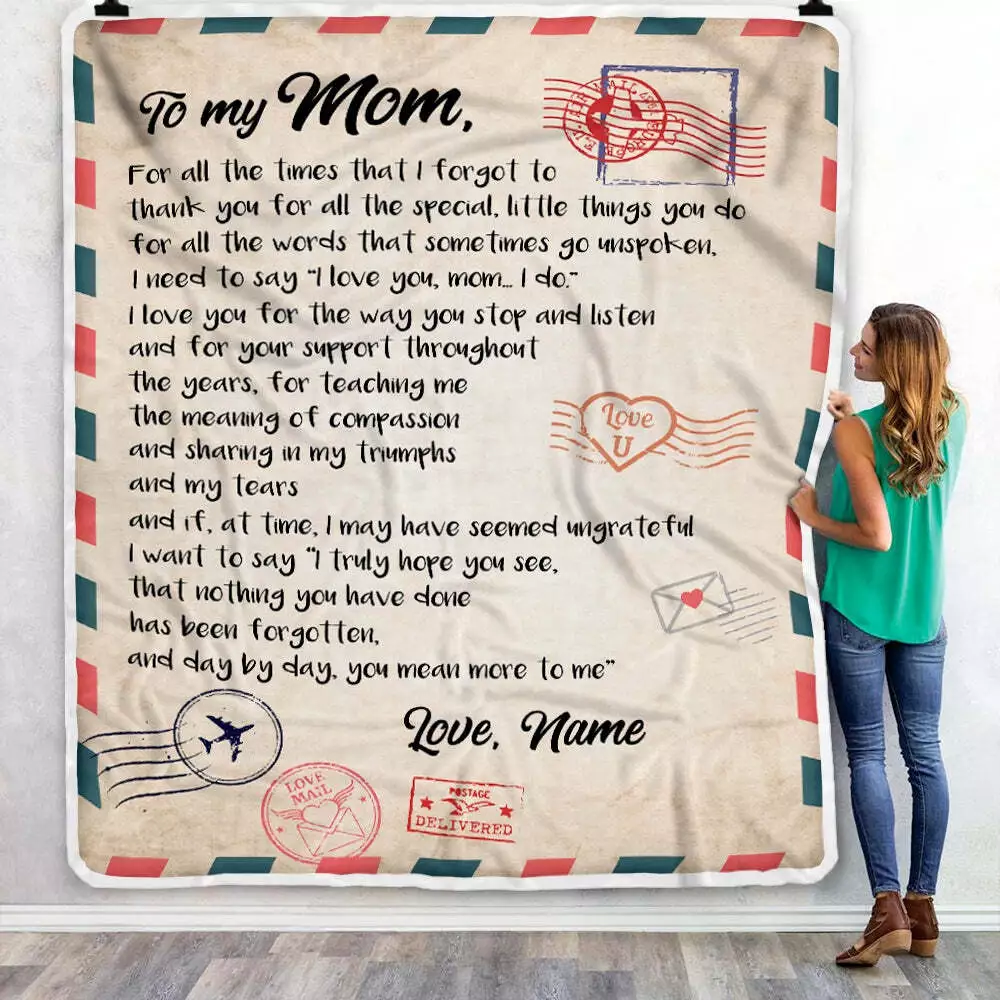 Personalized To My Mom Blanket From Daughter Son Letter Mail