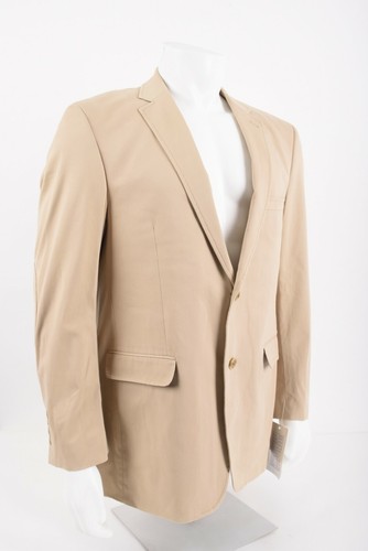 Crown & Ivy Mens Suit Jacket Blazer Sport Coat L Beige Khaki Cotton NWT - Picture 5 of 7
