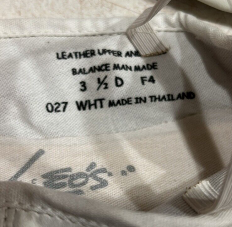 SAOLA Leo's 027 scarpe da pantofola bianca per adulti taglia 3 5 D suola intera