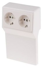 RS Pro PVC 110 x 20mm Cable Trunking Socket Box Skirting Single Socket Schuko Ou