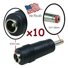 10-Pack DC Power 5.5x2.1mm Female to 3.5x1.35mm Male Converter Connectors C 