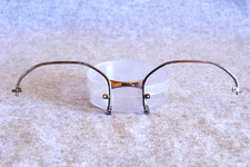 vintage eyeglasses metal half frame front silver 5-1/2 across octagon