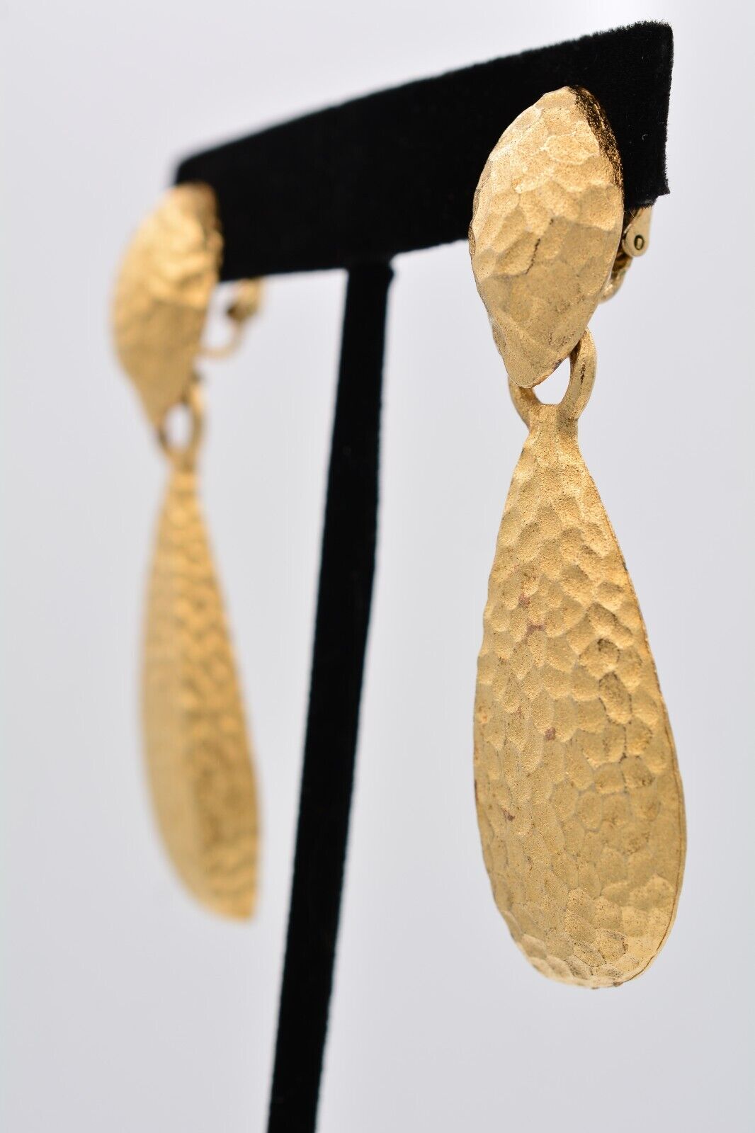 Givenchy Vintage Clip Earrings Brushed Gold Dangl… - image 2
