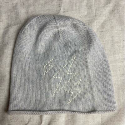 SUNDRY White Bolts Embroidered Wool Cashmere Beanie SUNDRY White Bolts Embroidered Wool Cashmere Beanie | eBay main image 2