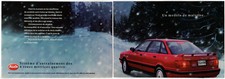 1990 AUDI 90 Quattro 20V Vintage Original 2 page Print AD - Red car photo Winter