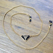 Prada 29 inch Detachable Chain for Sunglasses Eyeglasses Jewelry Gold Colored