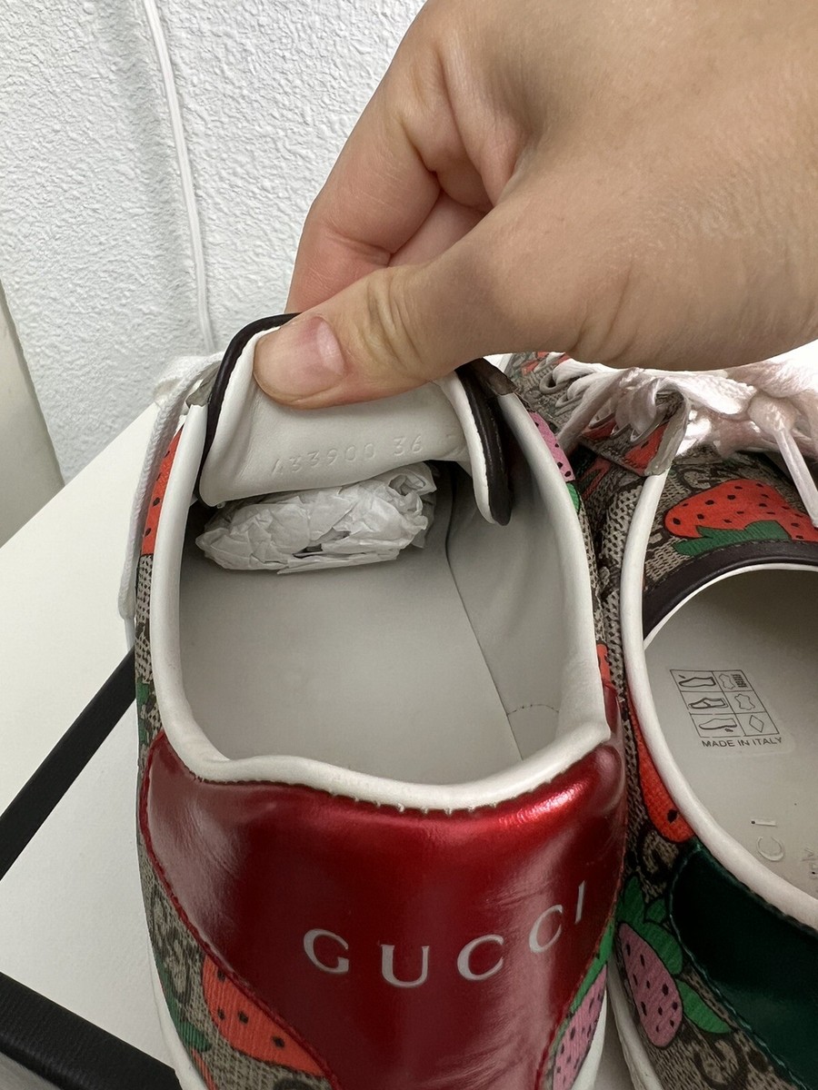 ゆりさページ Gucci Re-Web leather sneakers Gucci