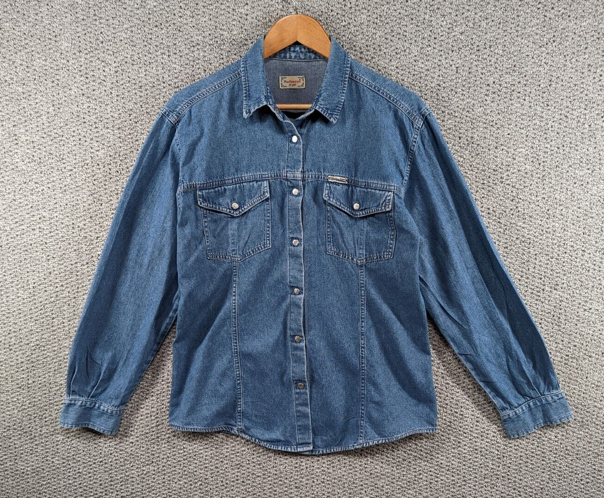 ROY ROGERS for Girls Vintage Blue Denim Jeans Designer Snap Button