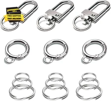 Dog Tag Clips for Collar,With 15Pcs Replaceable Dog ID Name Tag Ring Clip Dog Ta