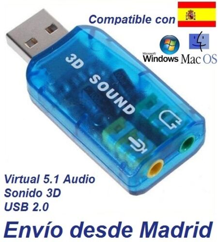 Tarjeta de Sonido USB 3D 5.1 Adaptador Audio Microfono (VIRTUAL DJ) Windows 8 eBay