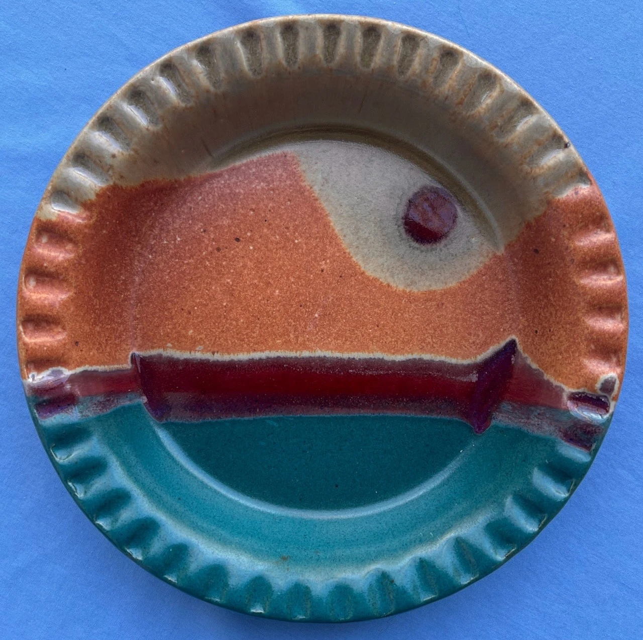 Walt Glass Studio Pottery Sunset Fluted Pie Plate Dish Signed HTF
Opens in a new window or tab