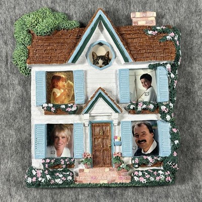 Vintage FIGI Victorian House Multi Photo Frame 5 Openings 9x9.5 Resin NEW