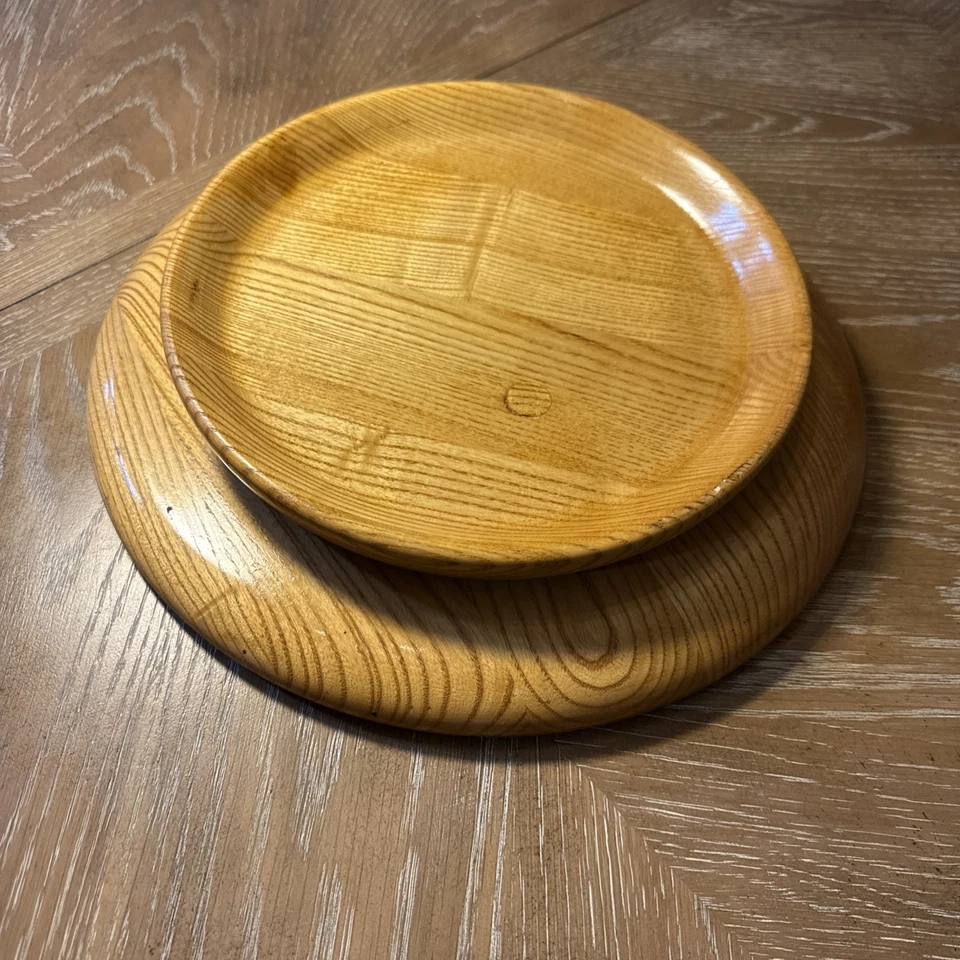 Mesa giratoria de madera maciza Lazy Susan para cocina comedor ahorro de espacio 13,5 natural Foto 3 de 4