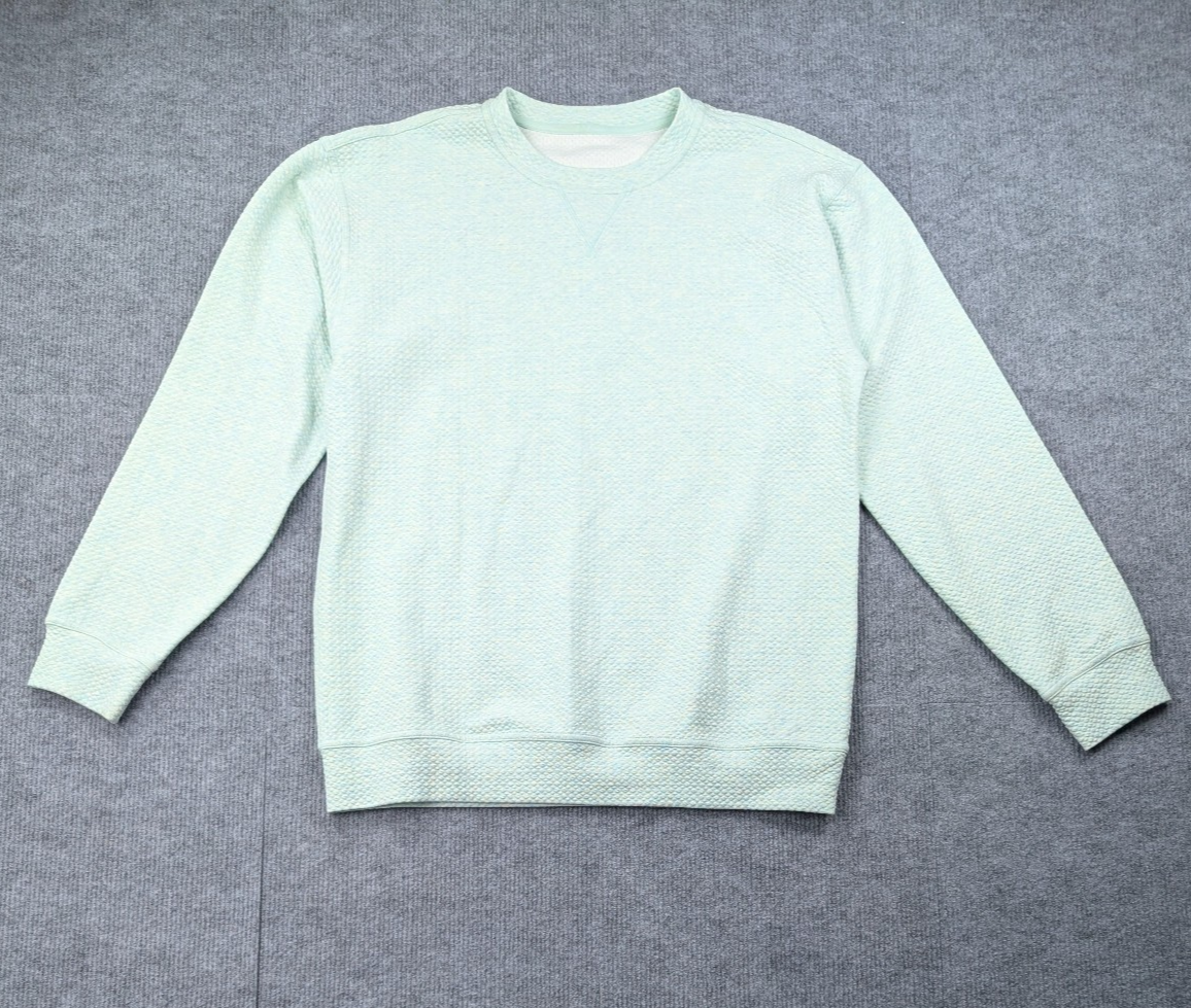Lululemon Ease The Day Sweatshirt Men Small Blue Textured Knit Athletic Pullover