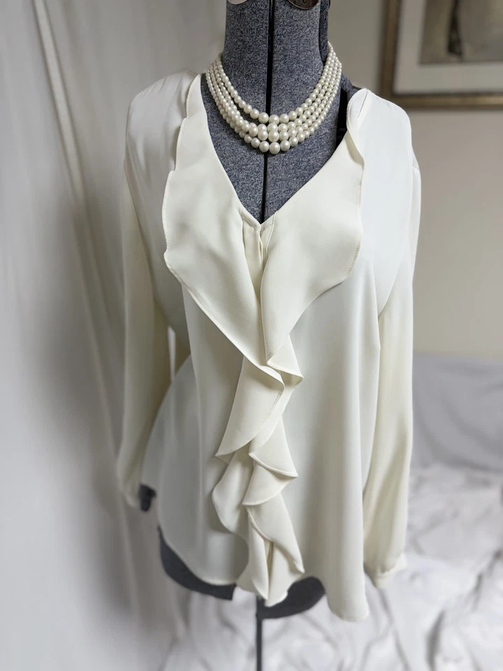 Carcela francesa Chicos tamanho 2 ou 14 sem ferro feminina babado fácil cuidado marfim - Imagem 4 de 4