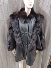 Giacca Donna Vera Pelle E.pelliccia Volpe Nera  Taglia 44