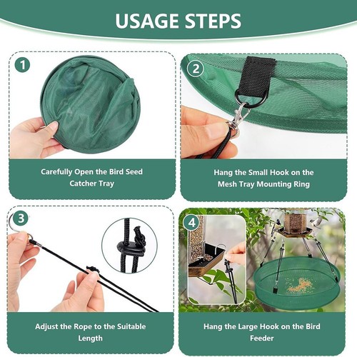 Polyester Bird Feeder Catcher Tray with Adjustable Length for Convenience - Bild 6 von 12