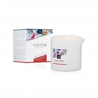 Exotiq Candle Vanilla Amber Massageöl 60g   Massagekerze mit Vanille-Ambra-Duft