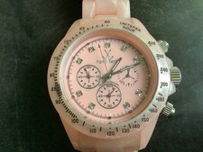 Toy Watch, pick, shiny, crystals, chronograph, stainless steel