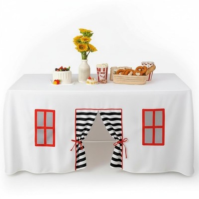 Oudain 10ft x 7.5ft Large Playhouse Table Cover Indoor Outdoor Striped Play Tent