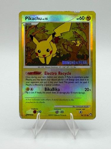 Pokemon TCG Pikachu LV.15 Diamond Pearl Burger King Promo DMG Grade 1 Contender!