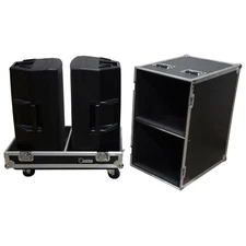 Harmony Cases HC2EON15C Pro DJ Rolling Road Case for (2) 15" Pro PA Speakers